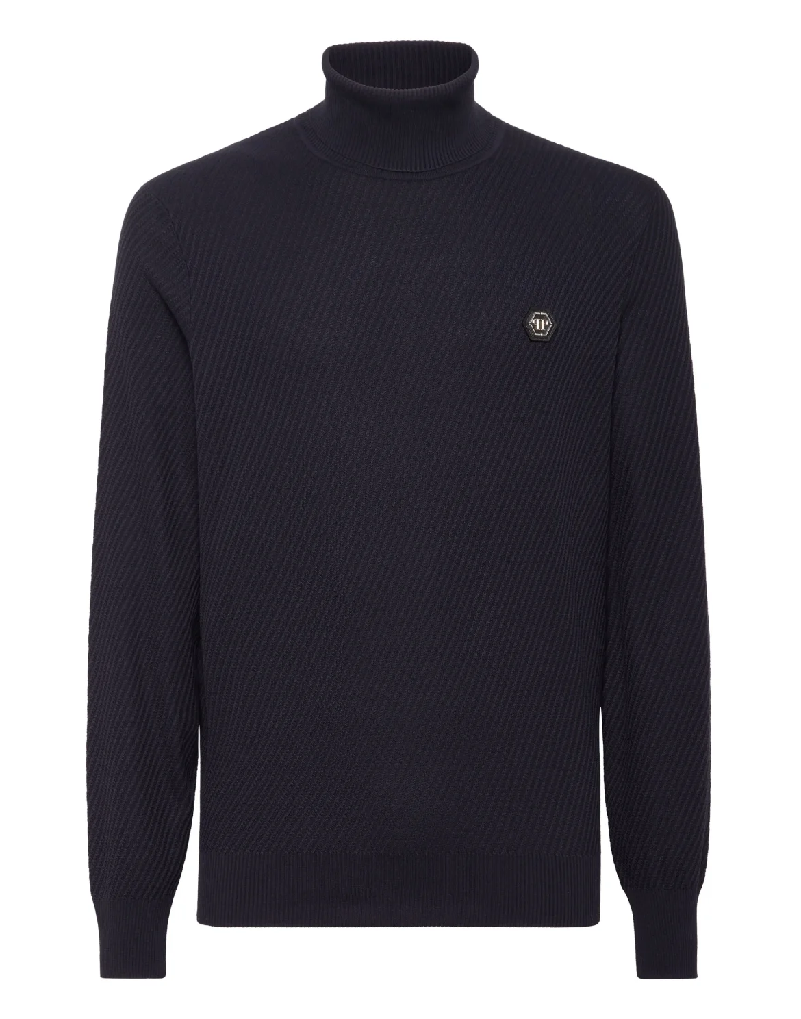 Knited Turtleneck Pullover Wool Silk Blend, цвет: Синий