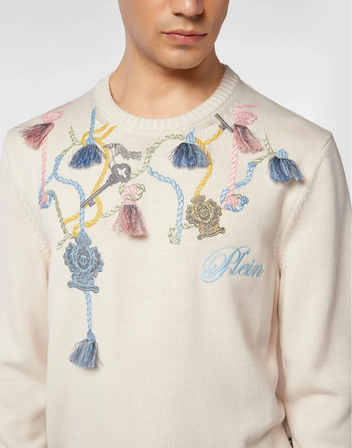 Merino Wool Round Neck Pullover, цвет: Бежевый