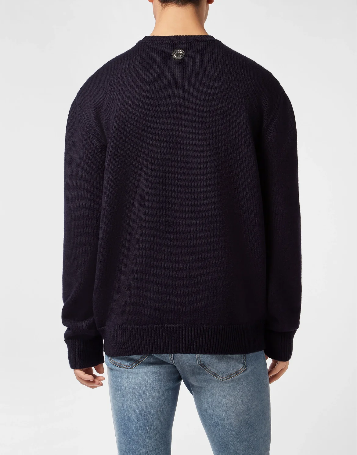 Round Neck Knitted Pullover Reception Teddy, цвет: Синий
