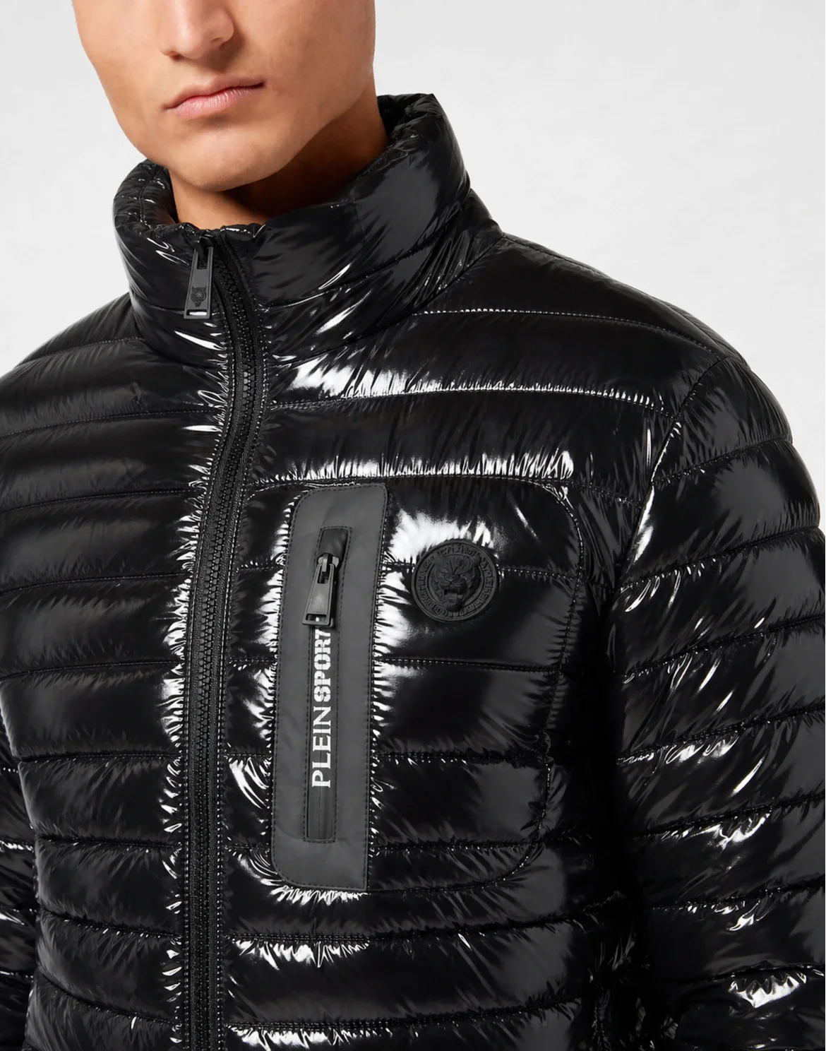 Padded Shiny Jacket Tiger, цвет: Черный