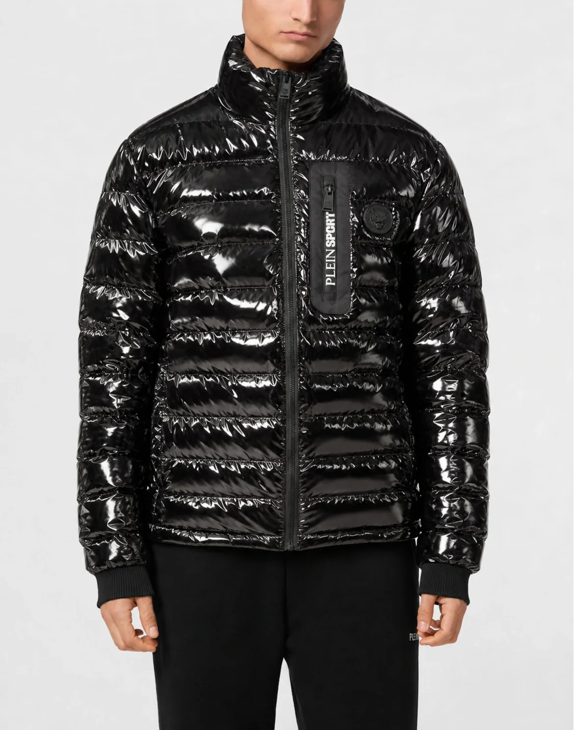 Padded Shiny Jacket Tiger, цвет: Черный