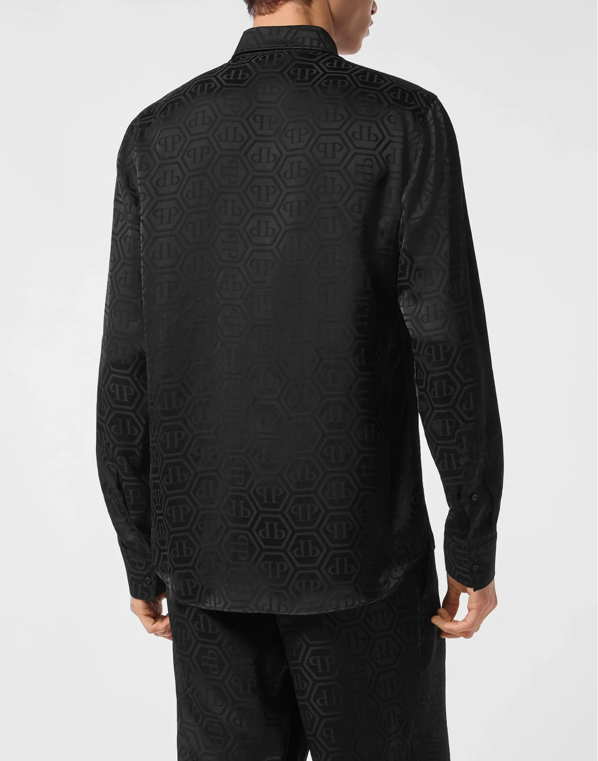 Sugar Daddy Cut Silk Shirt Monogram, цвет: Черный