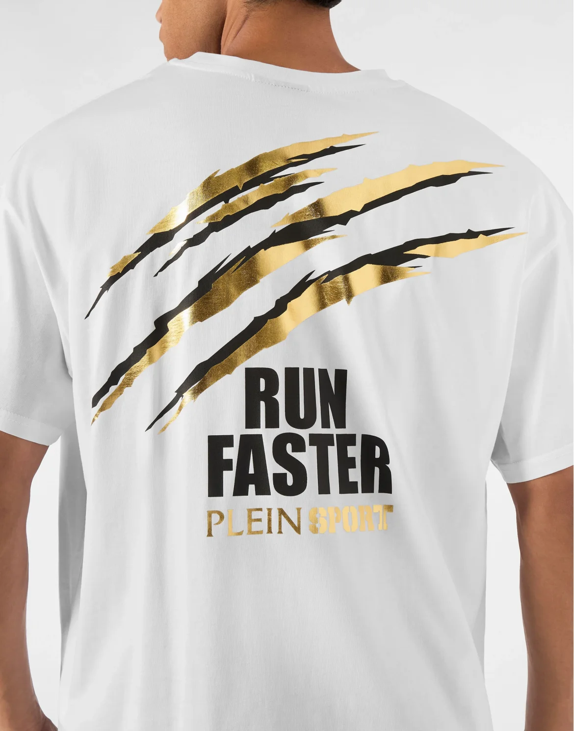 Cotton Round Neck T-Shirt Run Faster Scratch, цвет: Белый