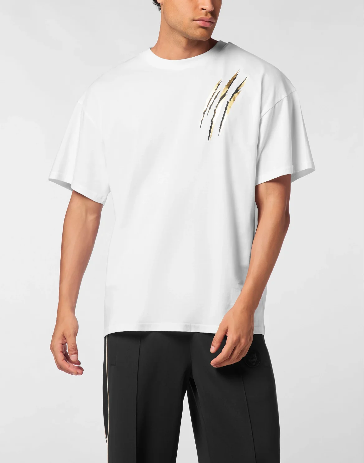 Cotton Round Neck T-Shirt Run Faster Scratch, цвет: Белый