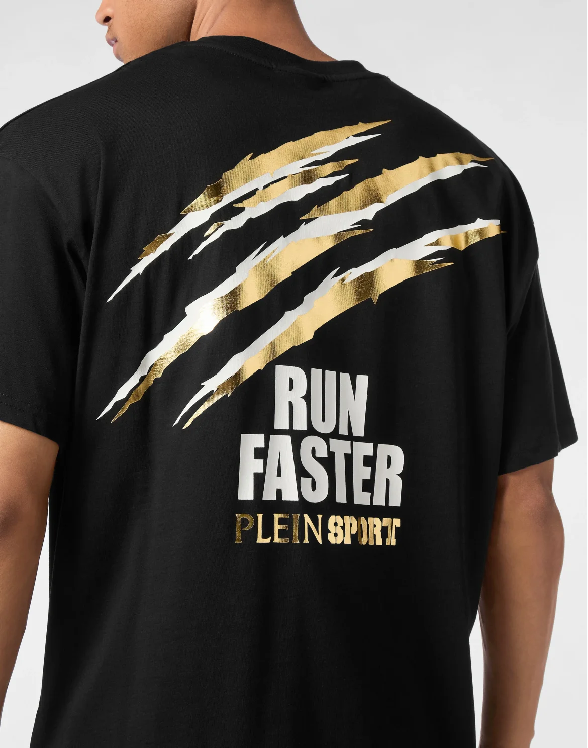 Cotton Round Neck T-Shirt Run Faster Scratch, цвет: Черный