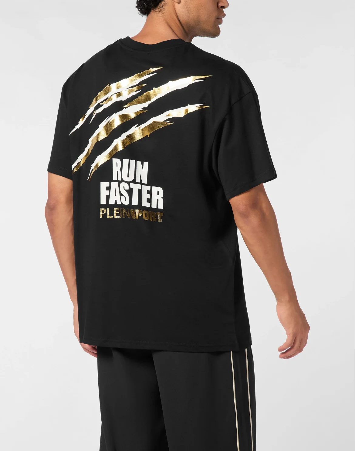 Cotton Round Neck T-Shirt Run Faster Scratch, цвет: Черный