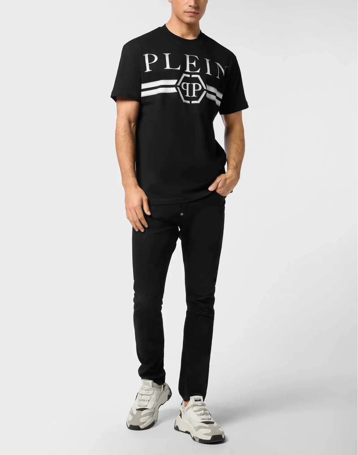Round Neck T-Shirt Stripes, цвет: Черный