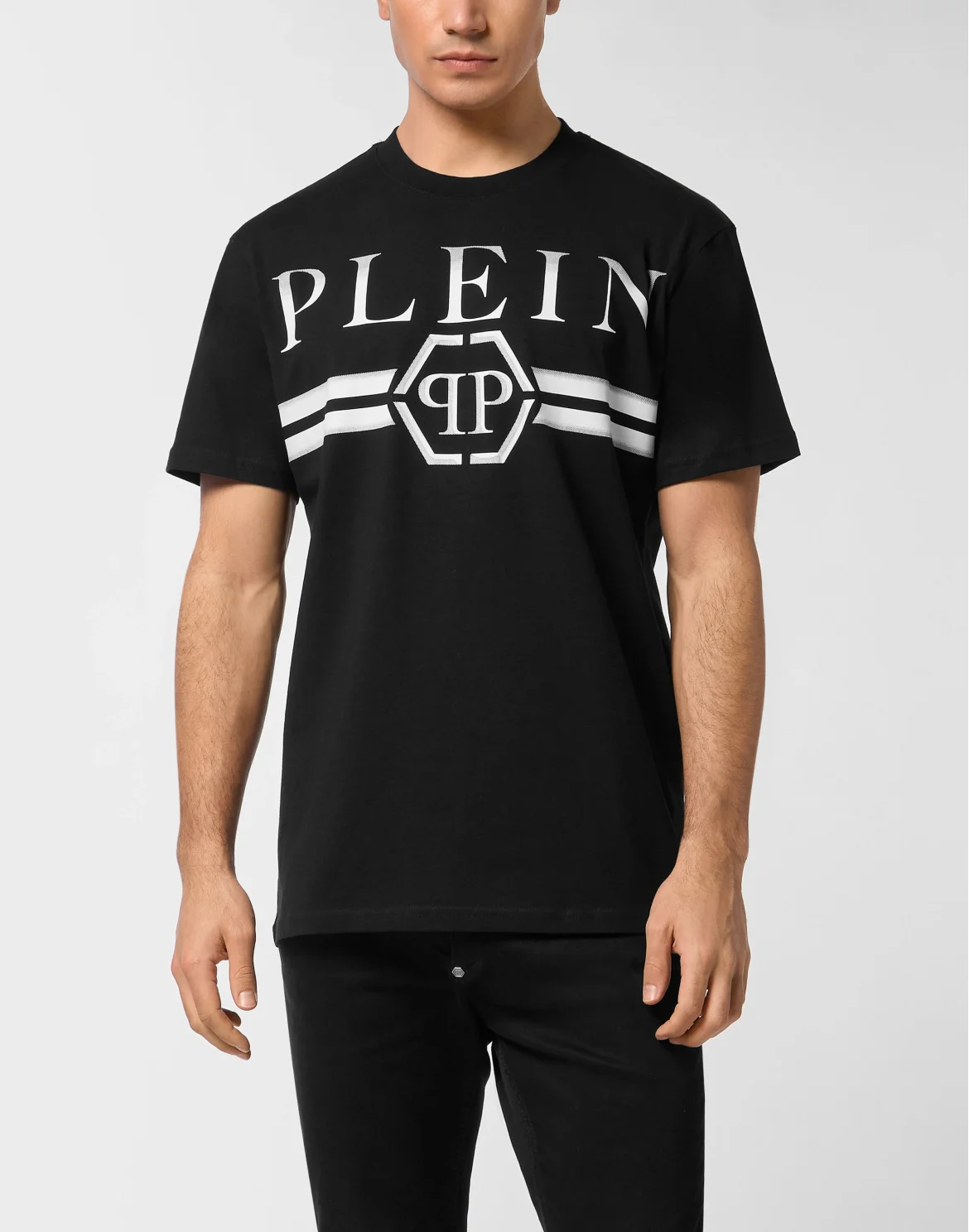 Round Neck T-Shirt Stripes, цвет: Черный