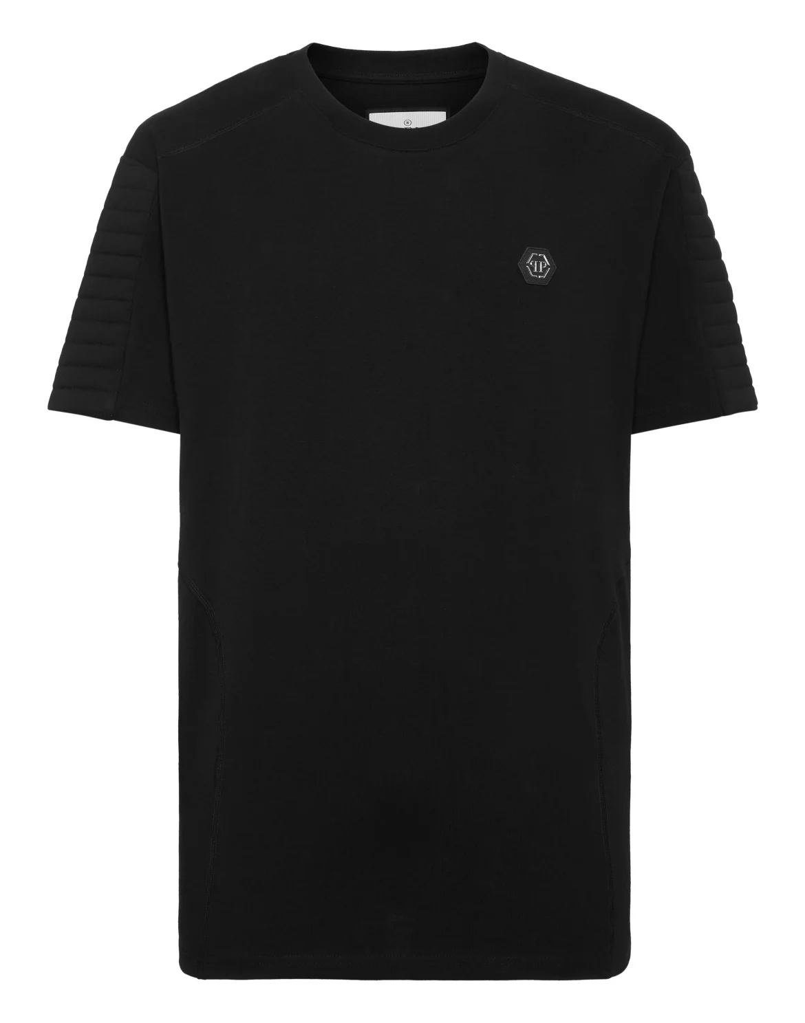 Round Neck T-Shirt Biker Cut, цвет: Черный