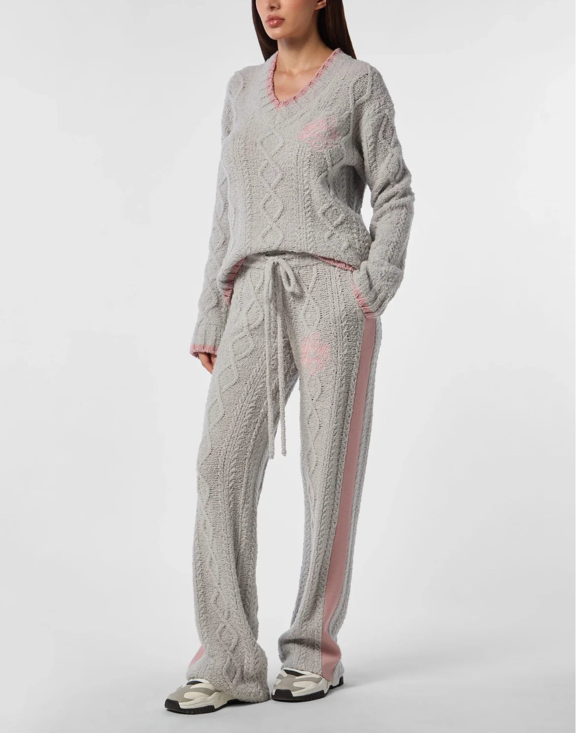 Loose Fit V-Neck Sweater, цвет: Серый