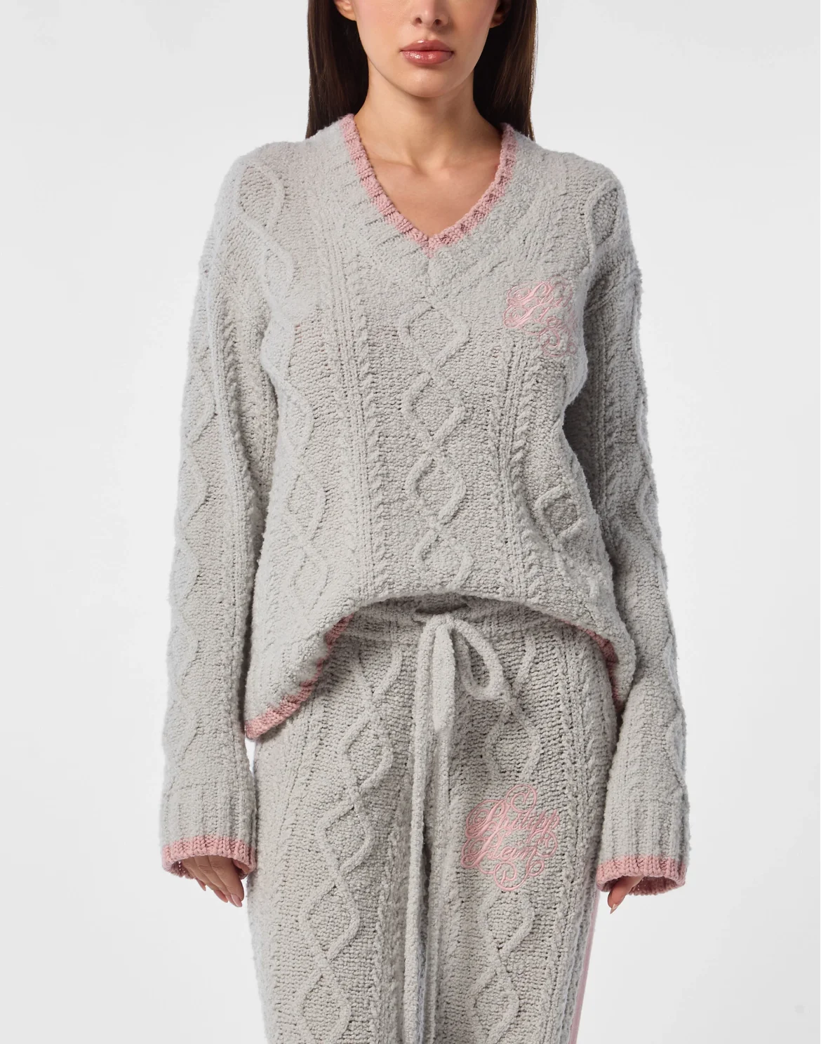 Loose Fit V-Neck Sweater, цвет: Серый