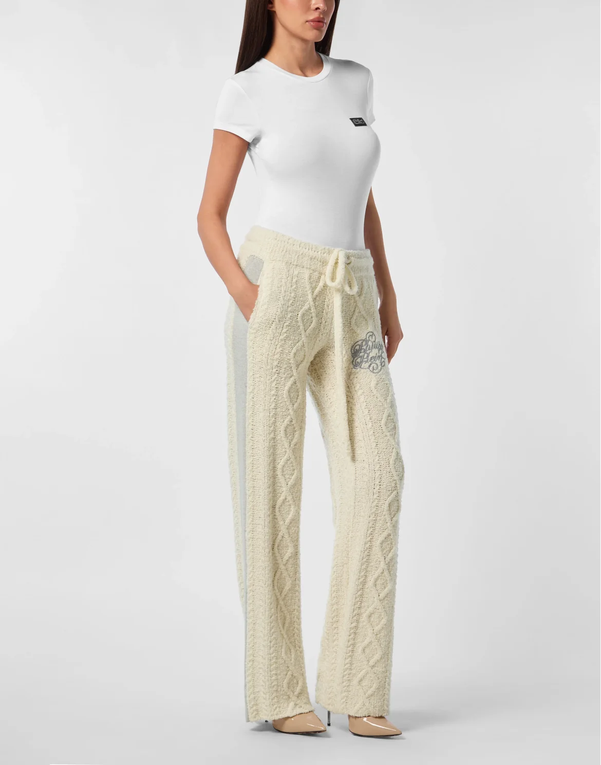 Knit Straight Joggers Signature, цвет: Бежевый
