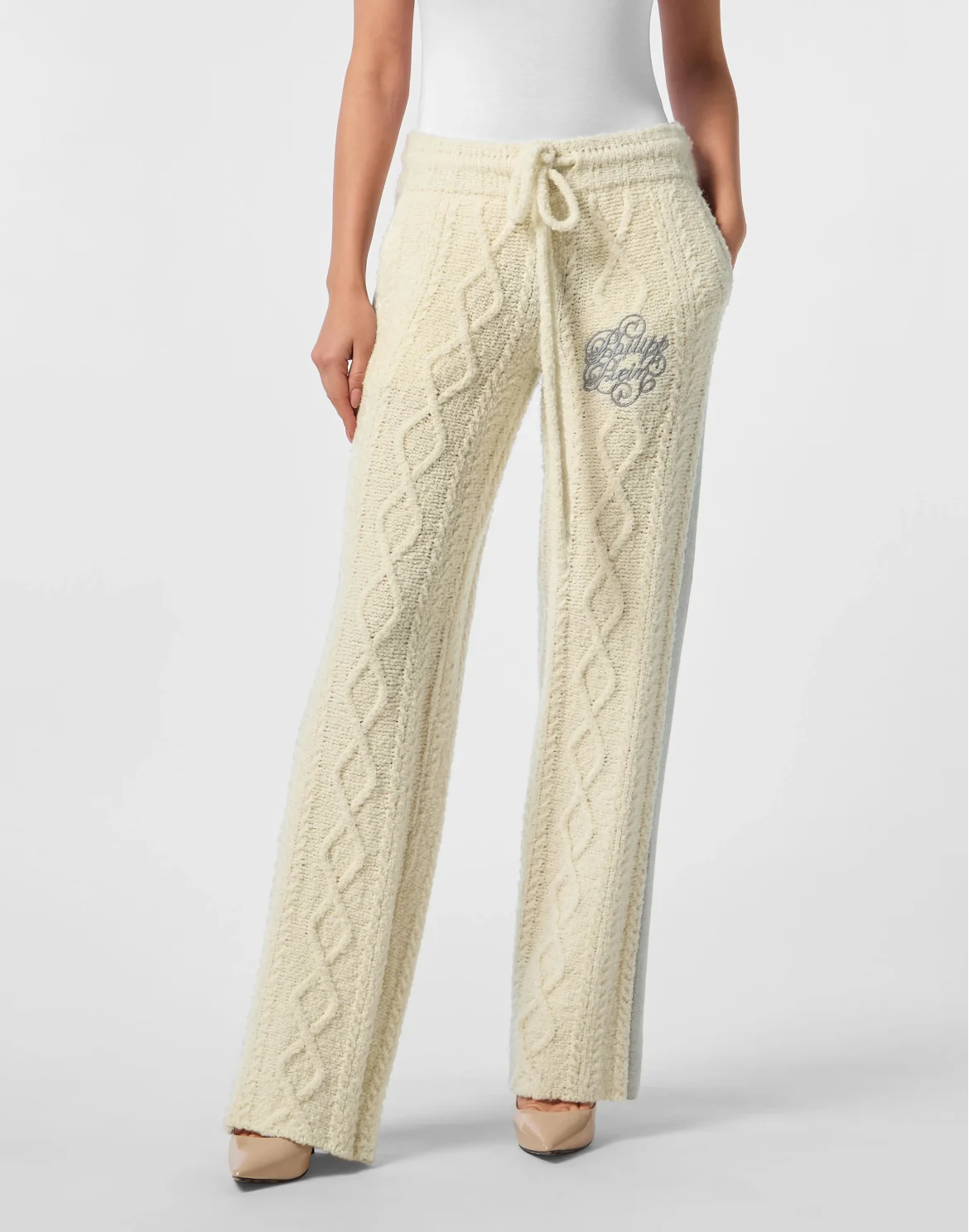Knit Straight Joggers Signature, цвет: Бежевый