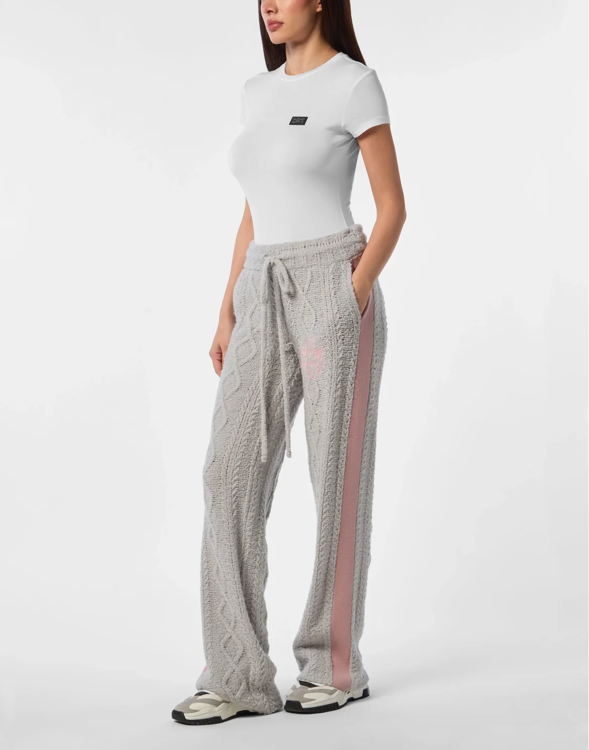 Knit Straight Joggers Signature, цвет: Серый