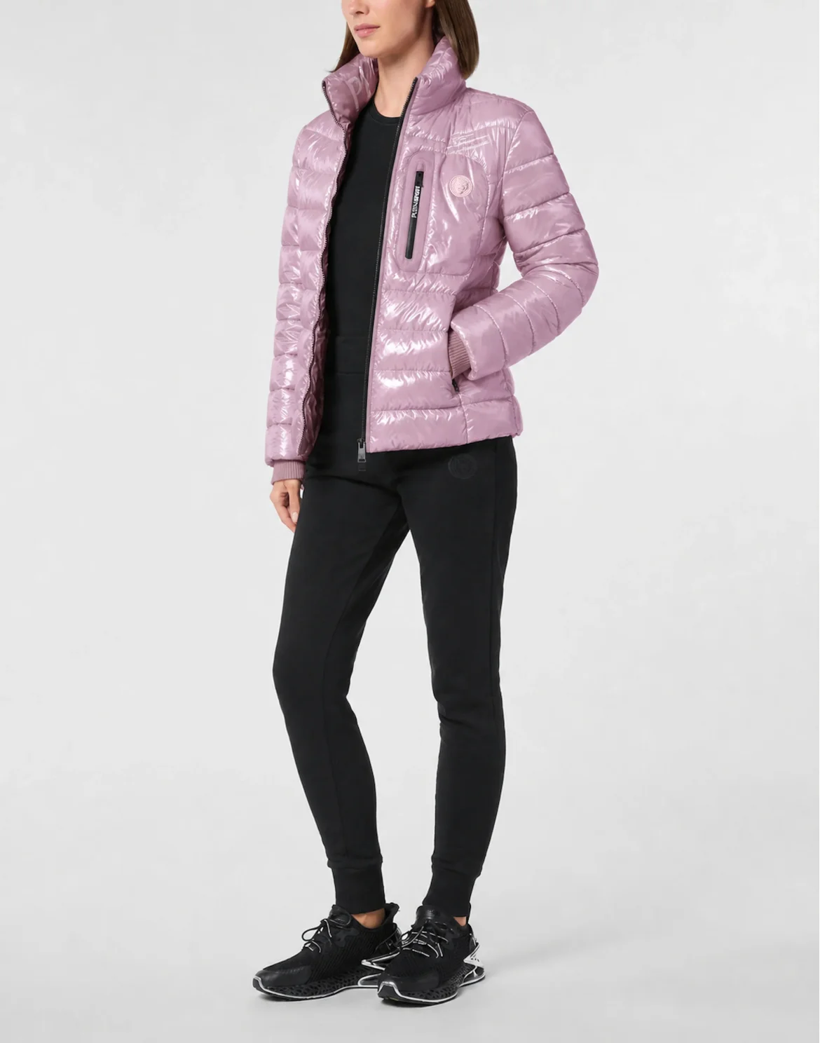 Nylon Padded Shiny Jacket Tiger, цвет: Розовый