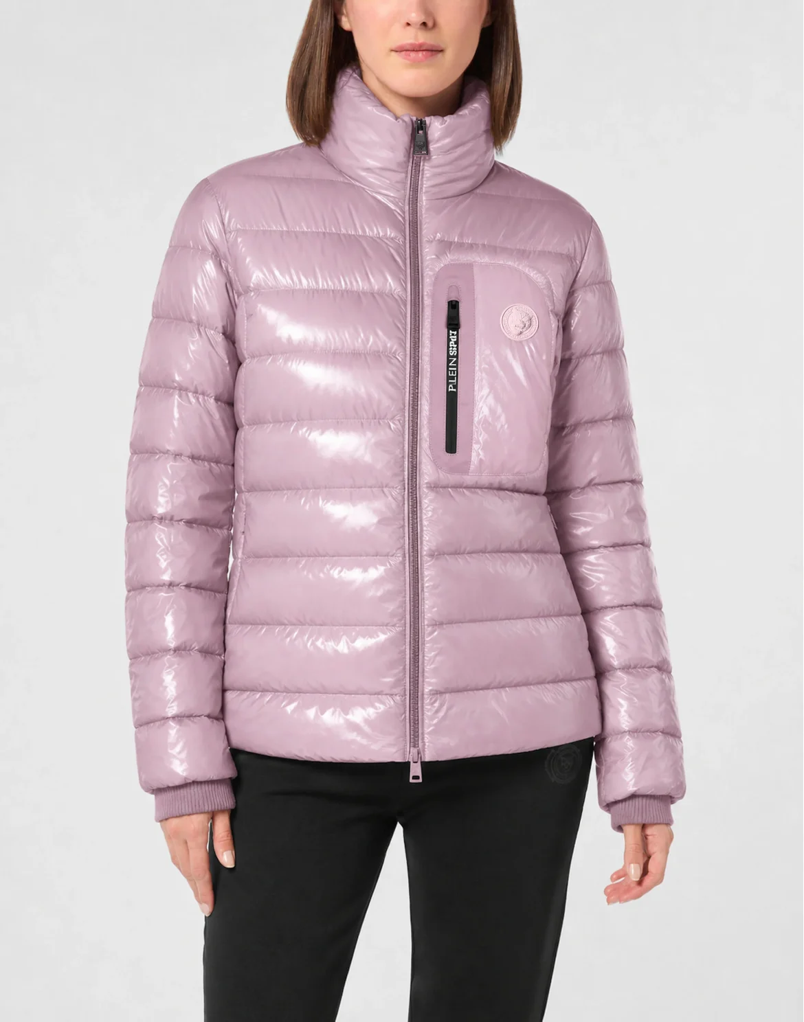 Nylon Padded Shiny Jacket Tiger, цвет: Розовый