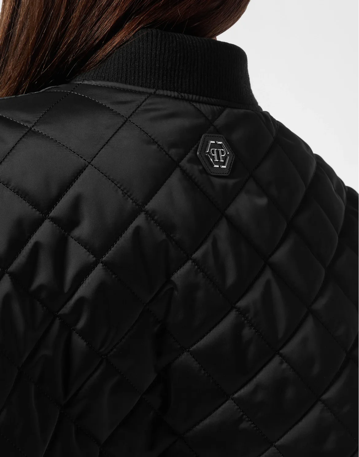 Nylon Oversize Bomber Matelasse Diamond Signature, цвет: Черный