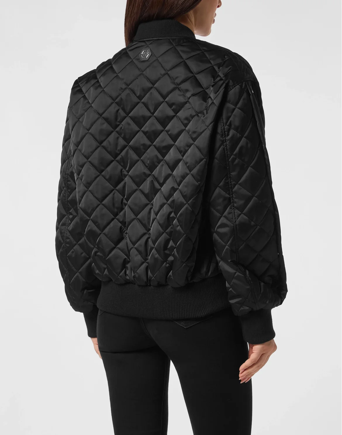 Nylon Oversize Bomber Matelasse Diamond Signature, цвет: Черный