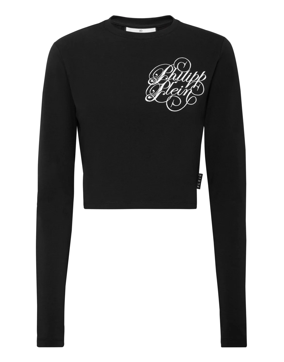 Modal Long-Sleeved T-Shirt Round Neck Signature, цвет: Черный
