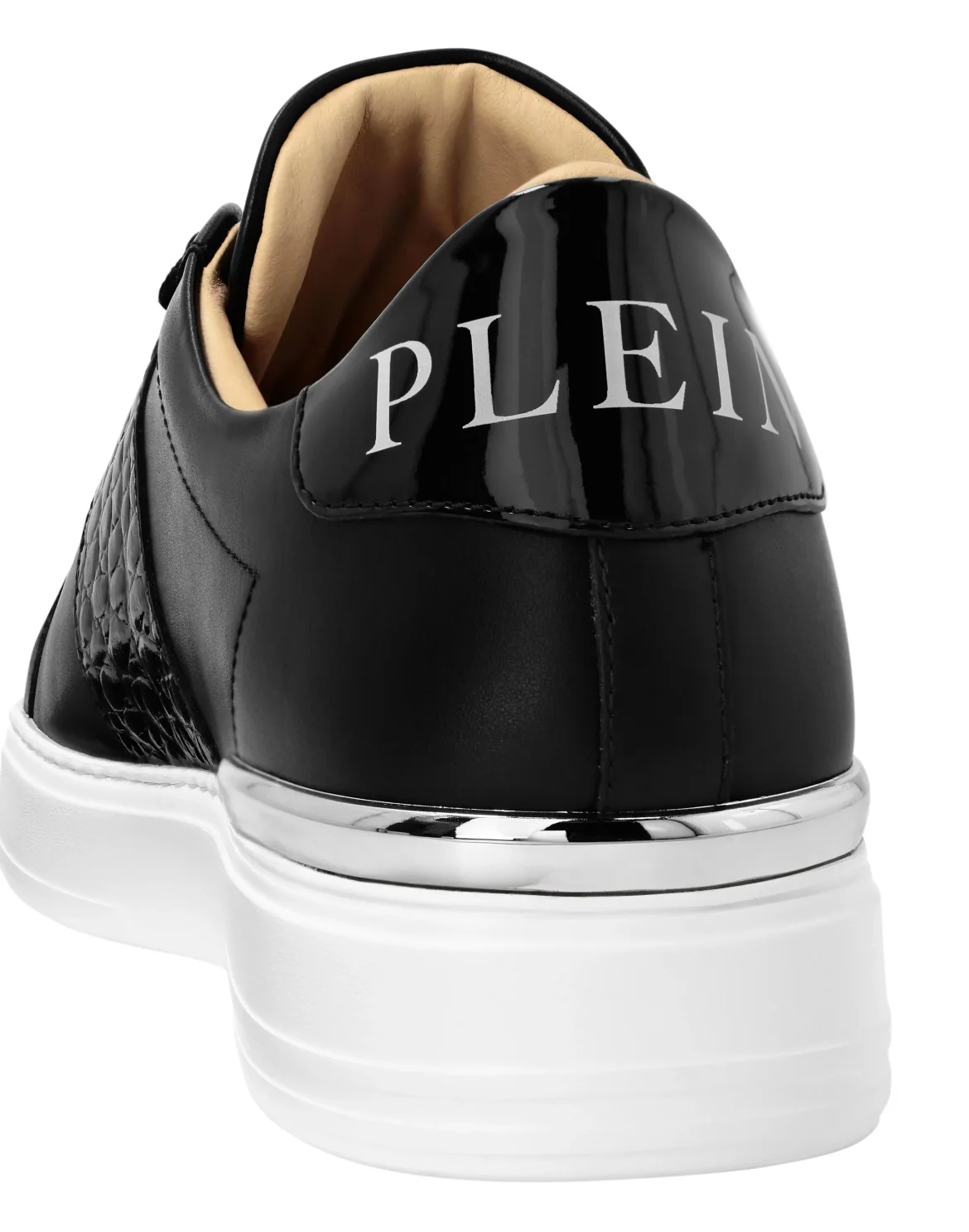 Mix Leather Lo-Top Sneakers Hexagon, цвет: Черный