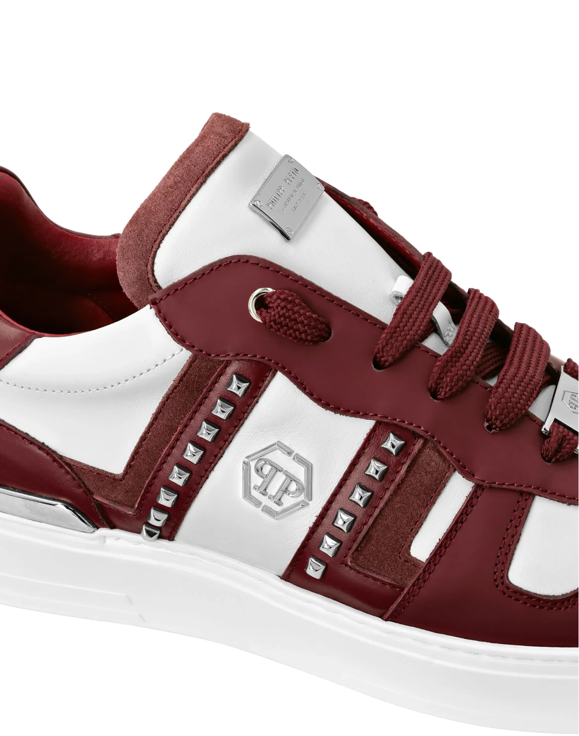 Low Top Sneakers Mix Cut Studs, цвет: Красный