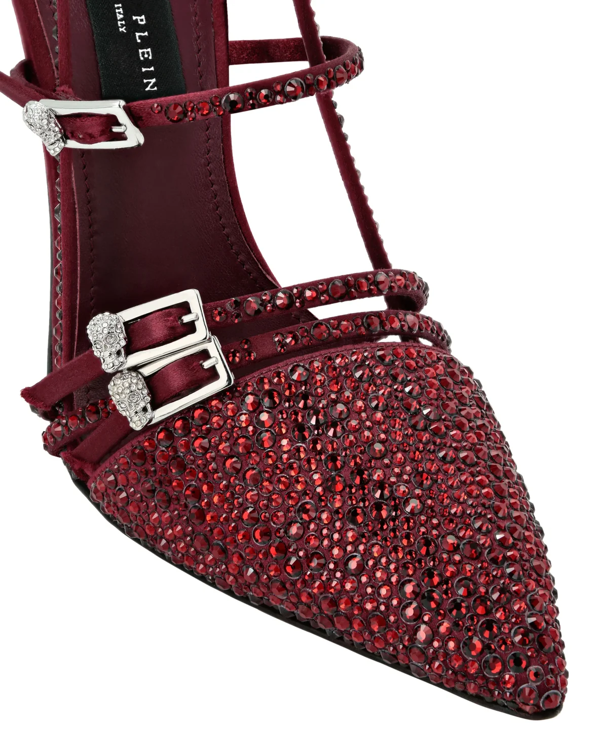 Multi-Strap High-Heel Slingbacks 12 Mix Strass, цвет: Красный