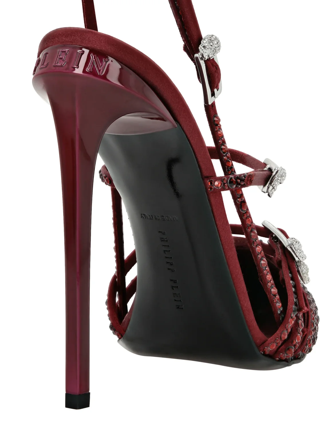 Multi-Strap High-Heel Slingbacks 12 Mix Strass, цвет: Красный