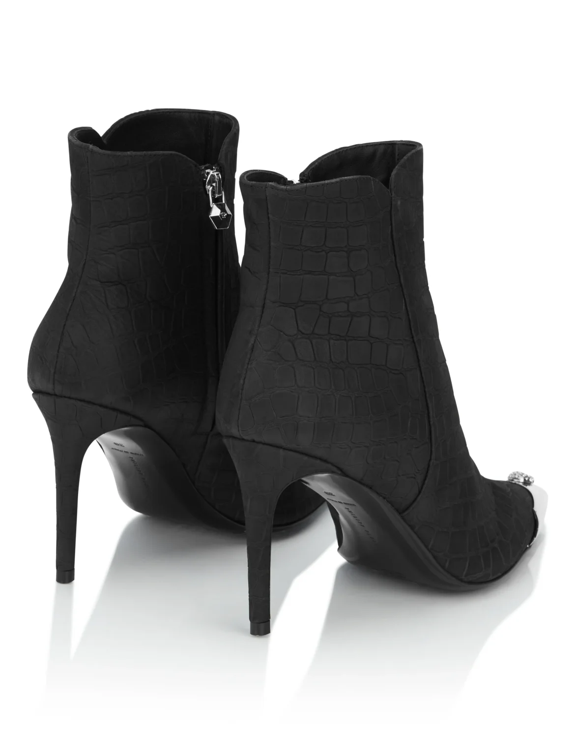 Nubuck Mid-Heeled Low Boots 9, цвет: Черный