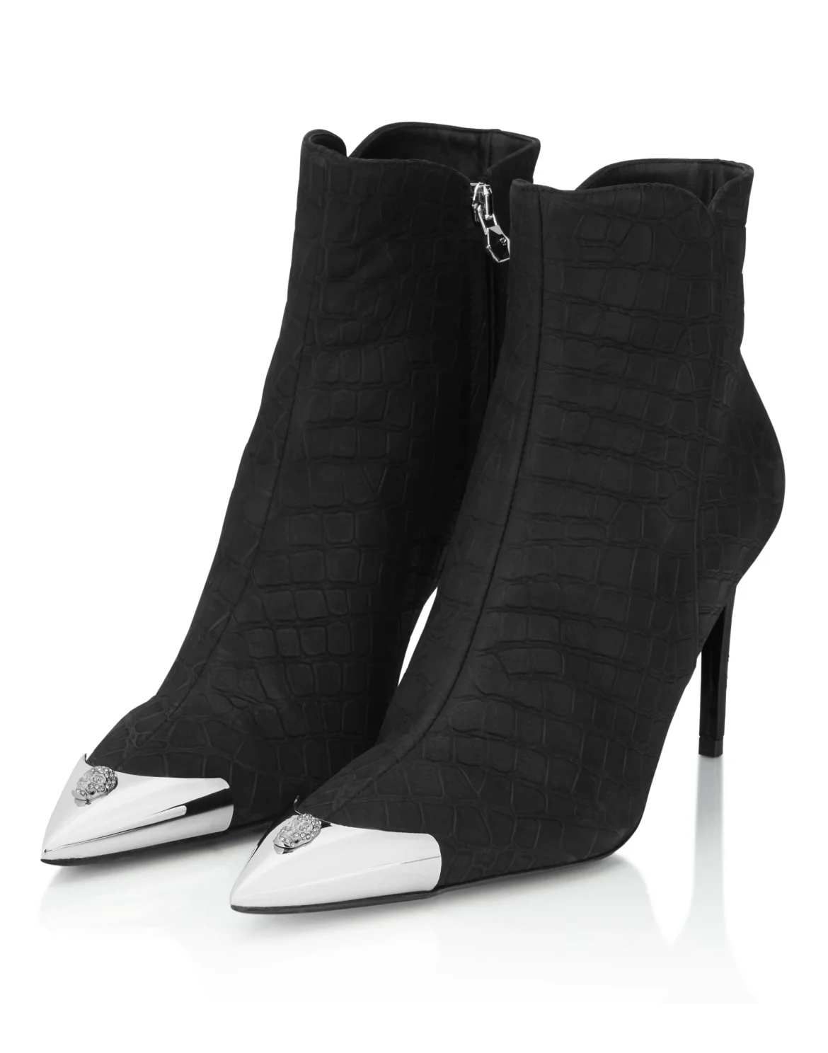 Nubuck Mid-Heeled Low Boots 9, цвет: Черный