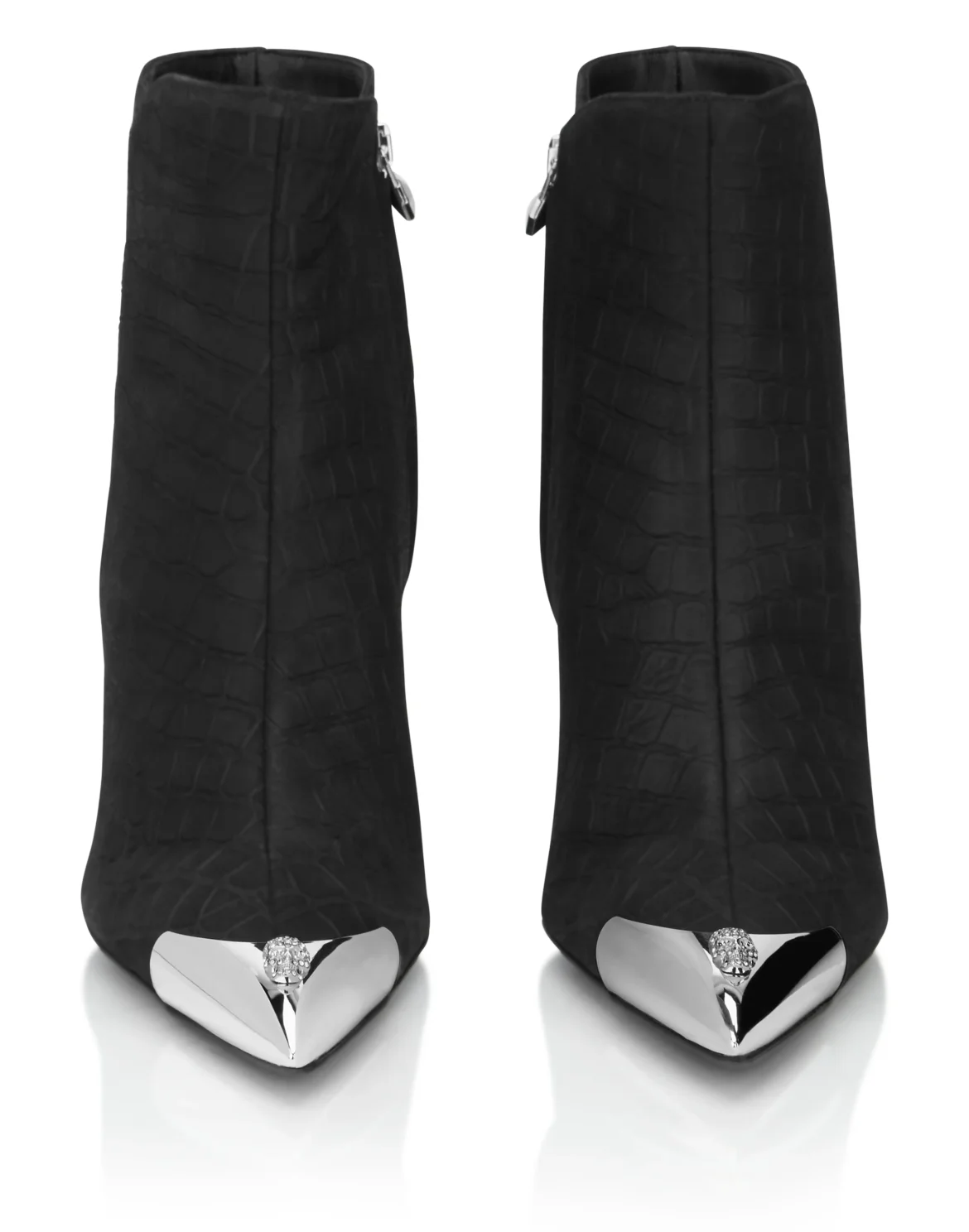 Nubuck Mid-Heeled Low Boots 9, цвет: Черный