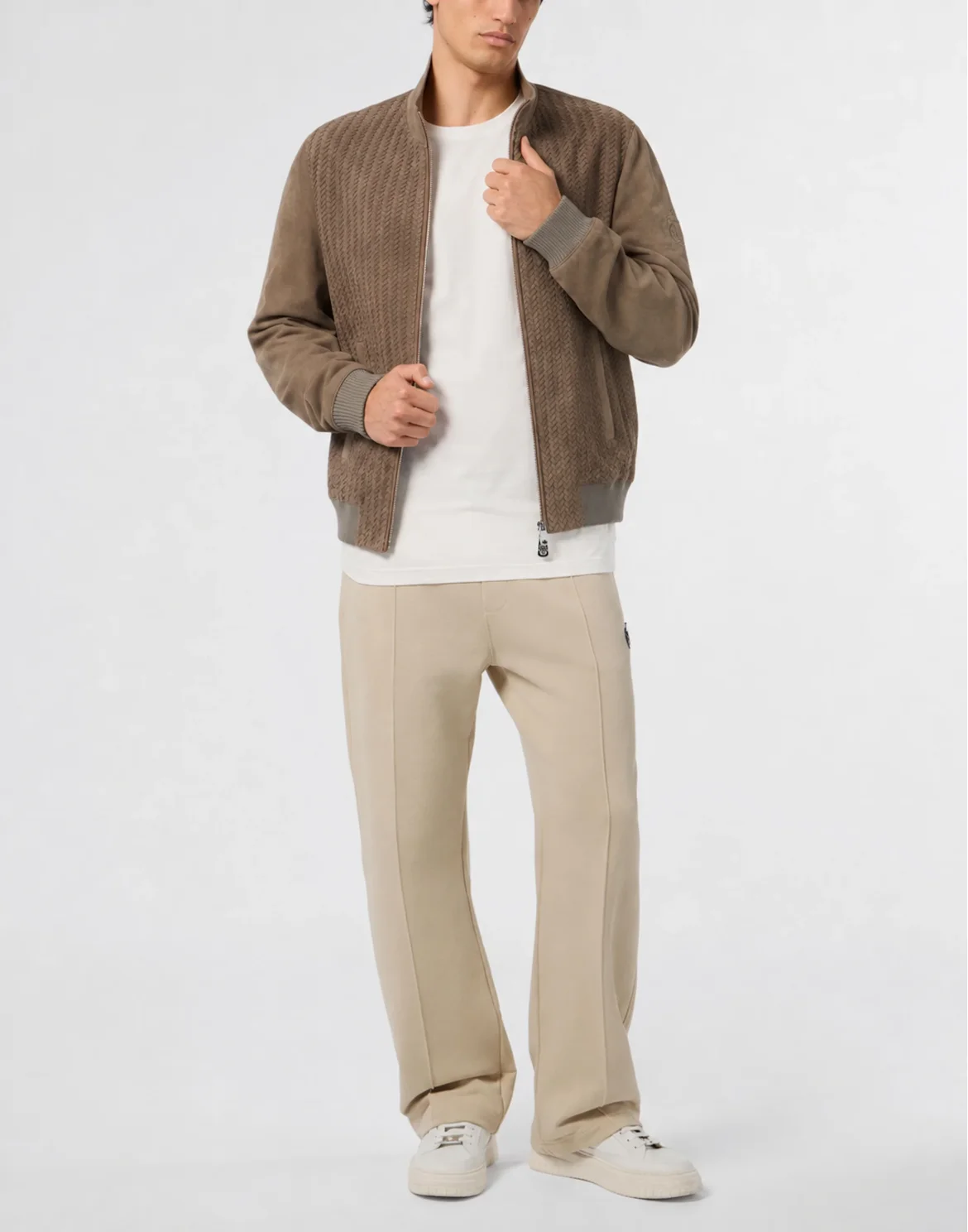 Leather Bomber "Alexander", цвет: Серый