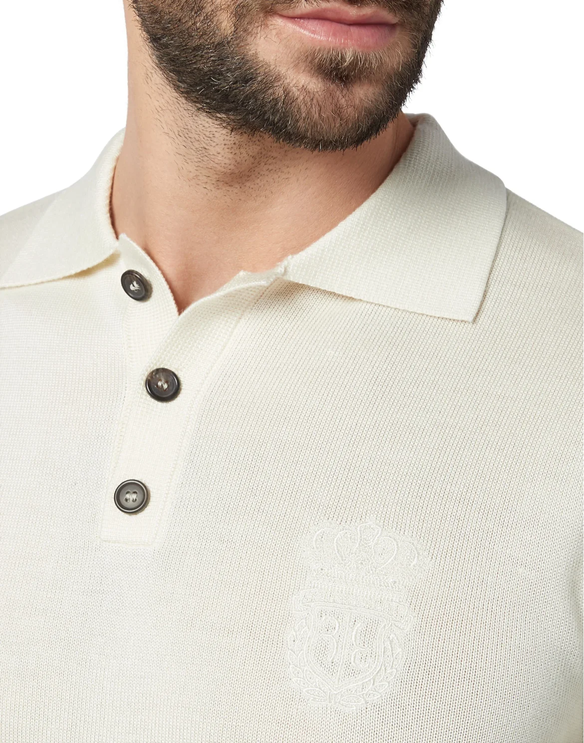 Pullover Polo-Neck SS Crest, цвет: Бежевый
