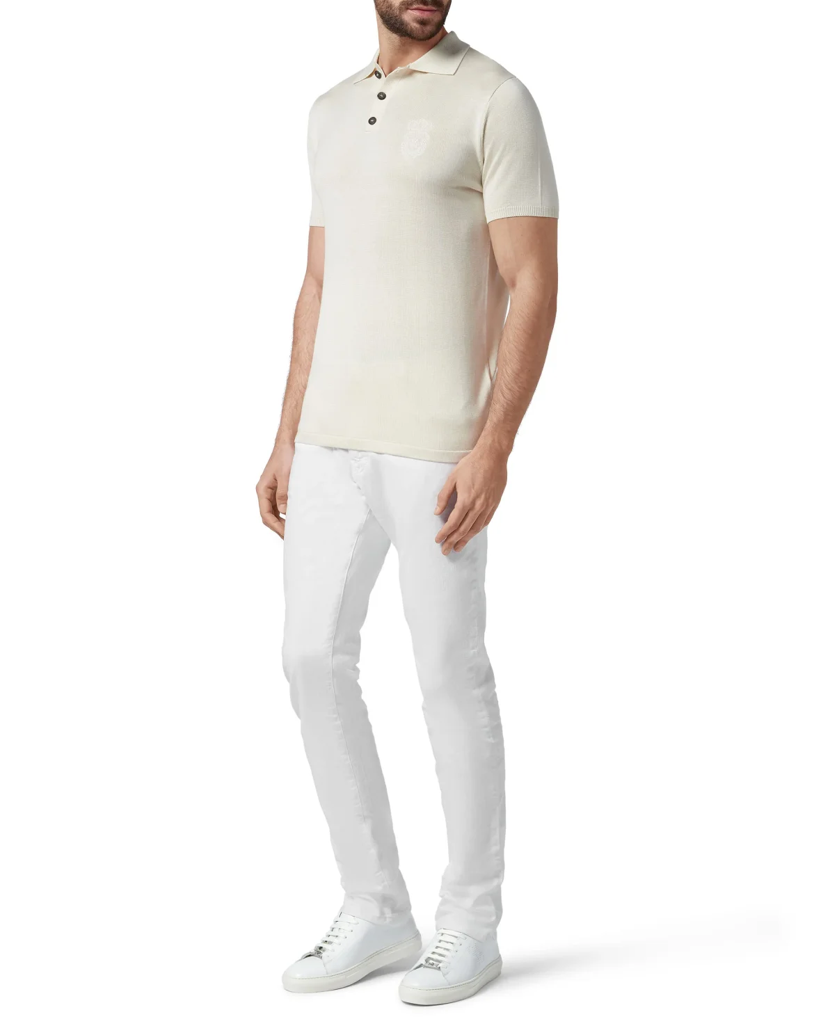 Pullover Polo-Neck SS Crest, цвет: Бежевый