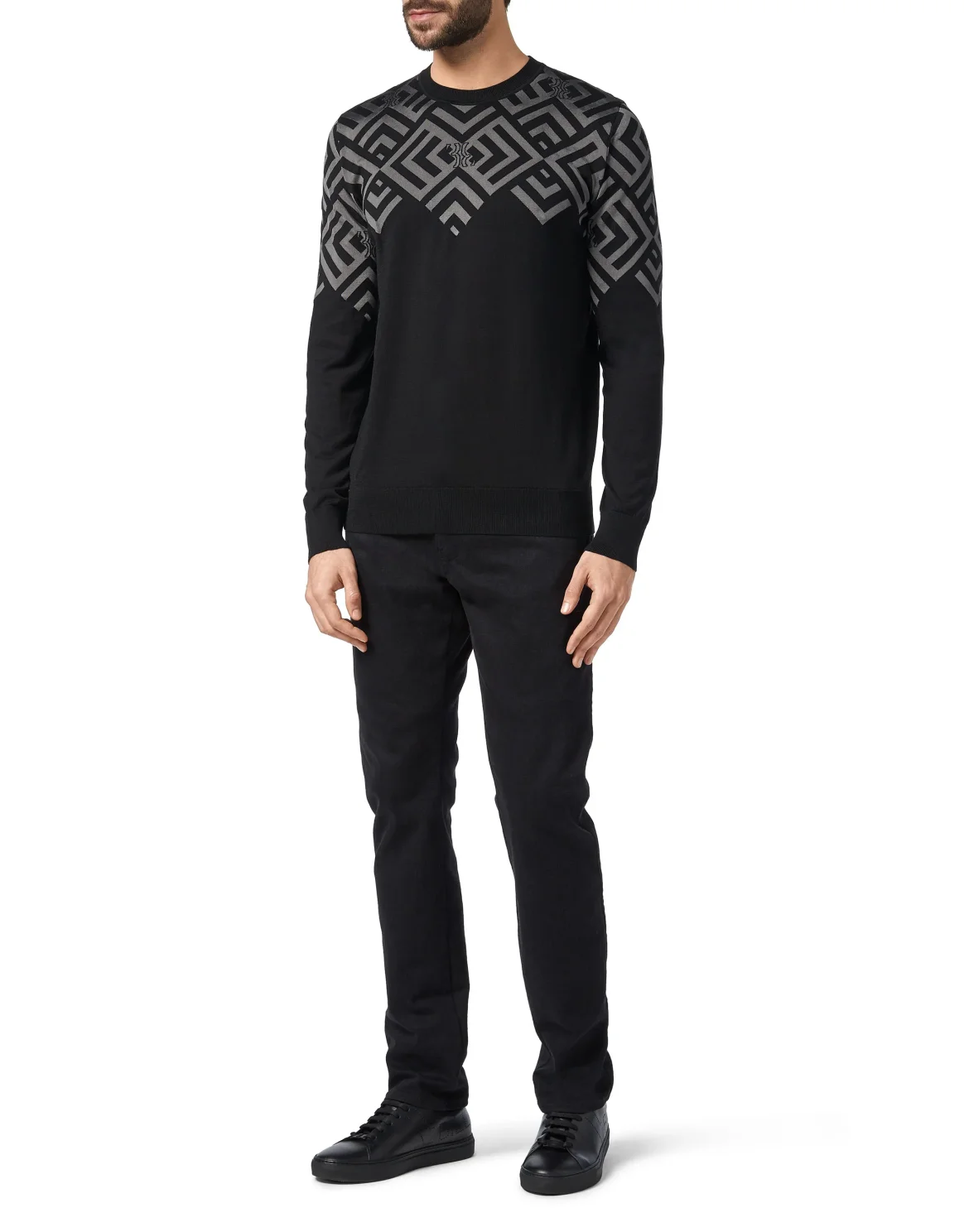 Pullover Round Neck LS Double B, цвет: Черный