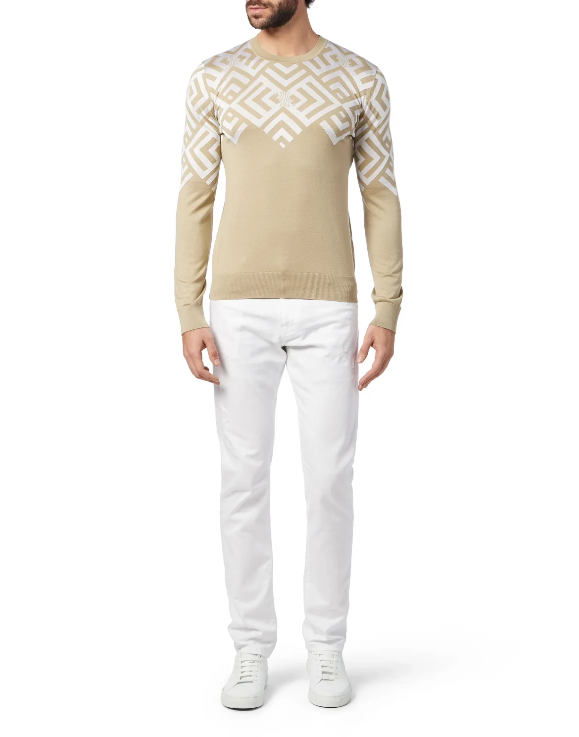 Pullover Round Neck LS Double B, цвет: Бежевый
