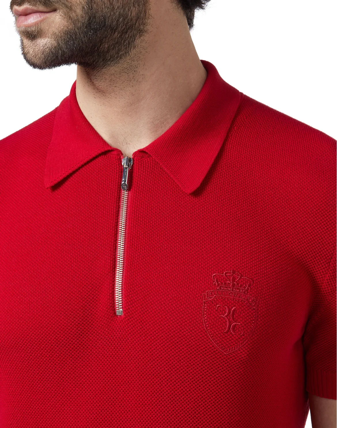 Pullover zip mock SS Crest, цвет: Красный