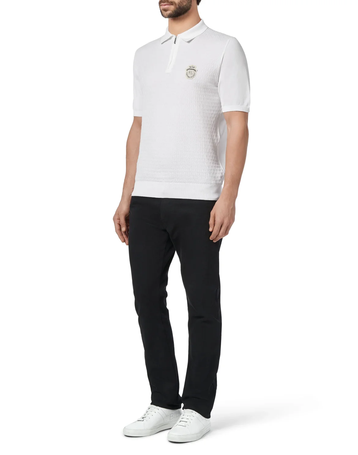 Pullover zip mock SS Luxury, цвет: Белый
