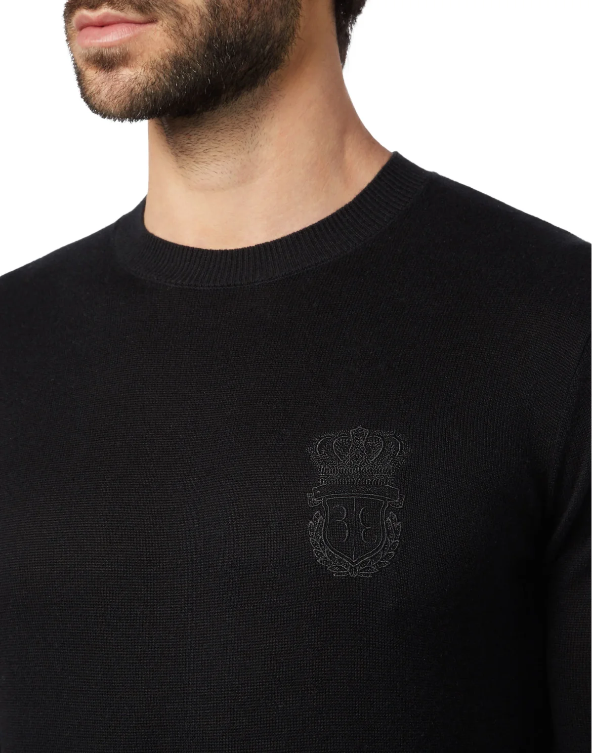 Pullover Round Neck LS Crest, цвет: Черный