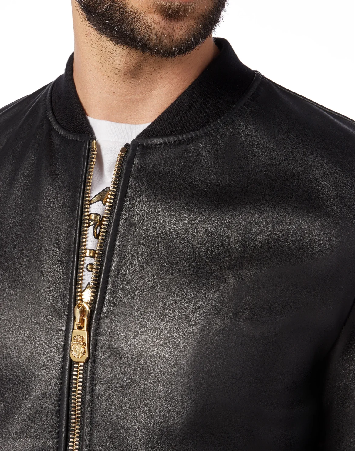 Leather Bomber Members only, цвет: Черный