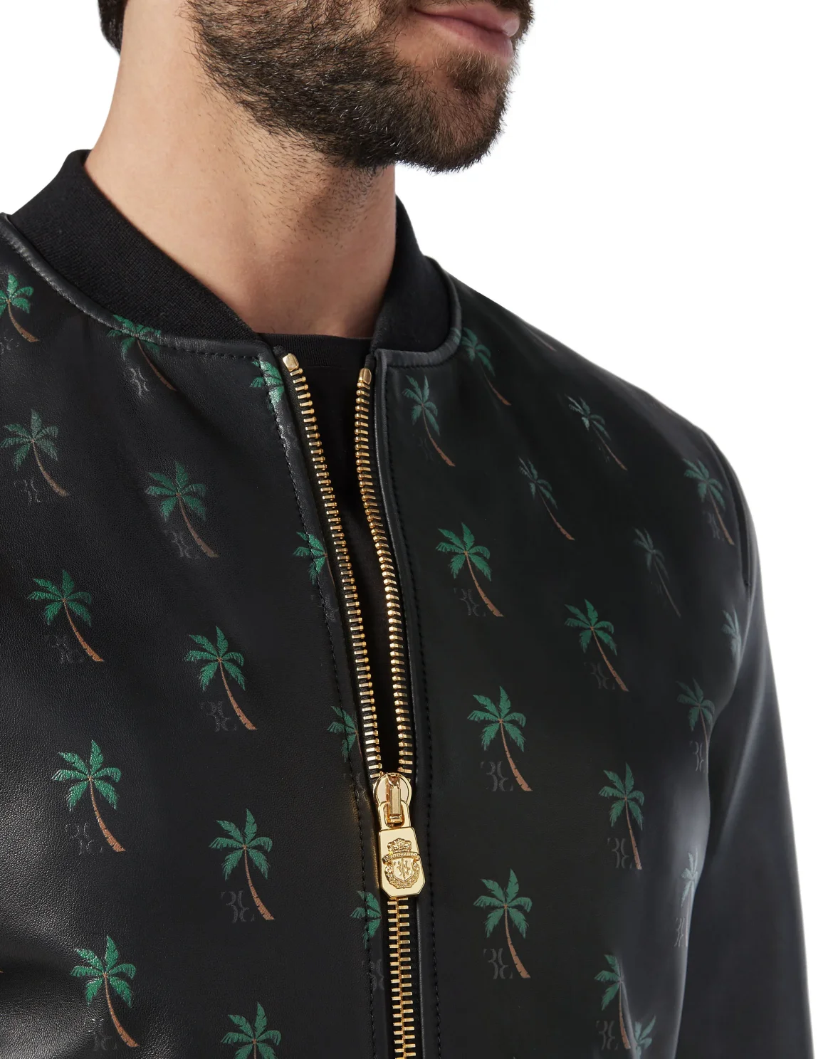 Leather Bomber Palms, цвет: Черный