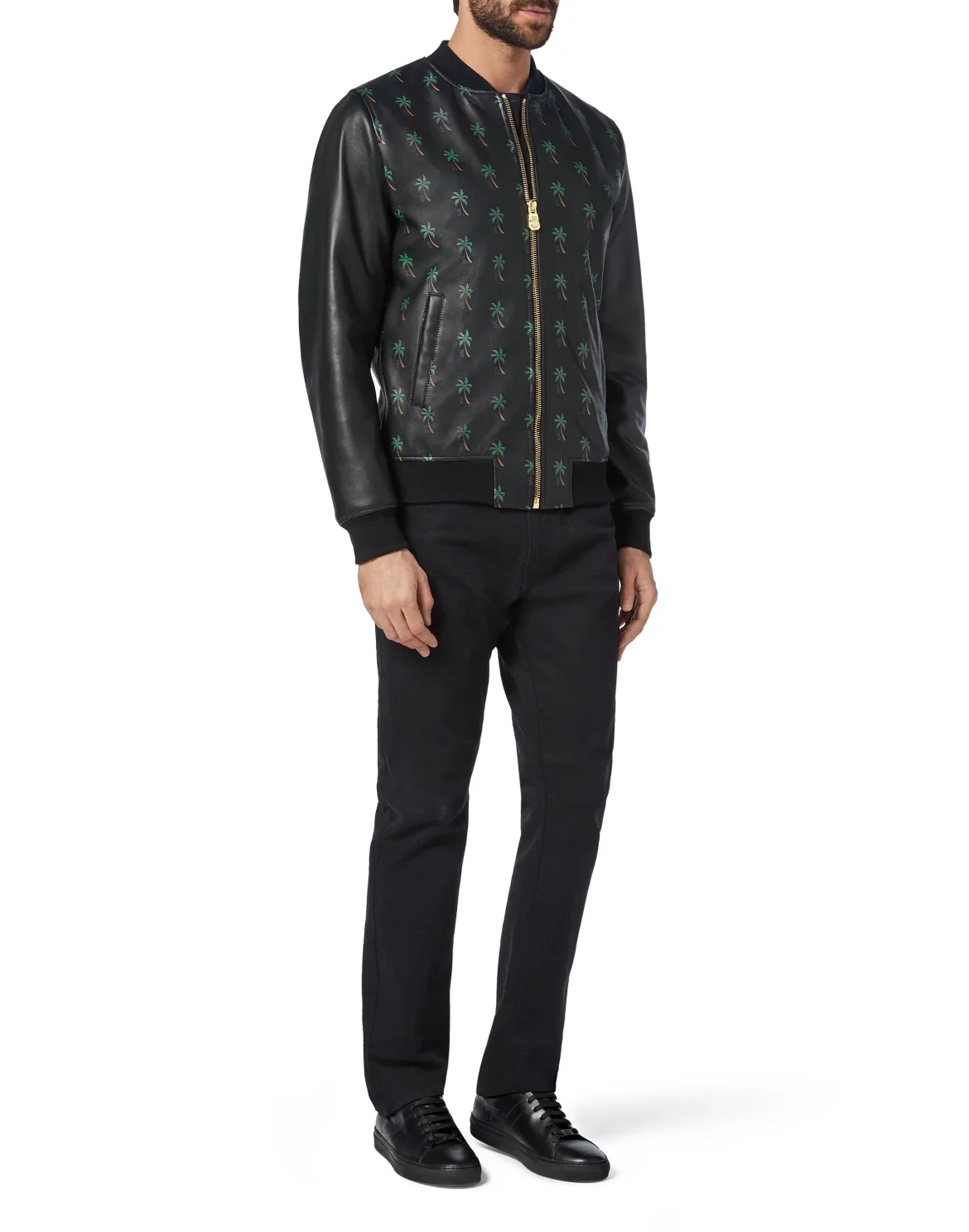 Leather Bomber Palms, цвет: Черный