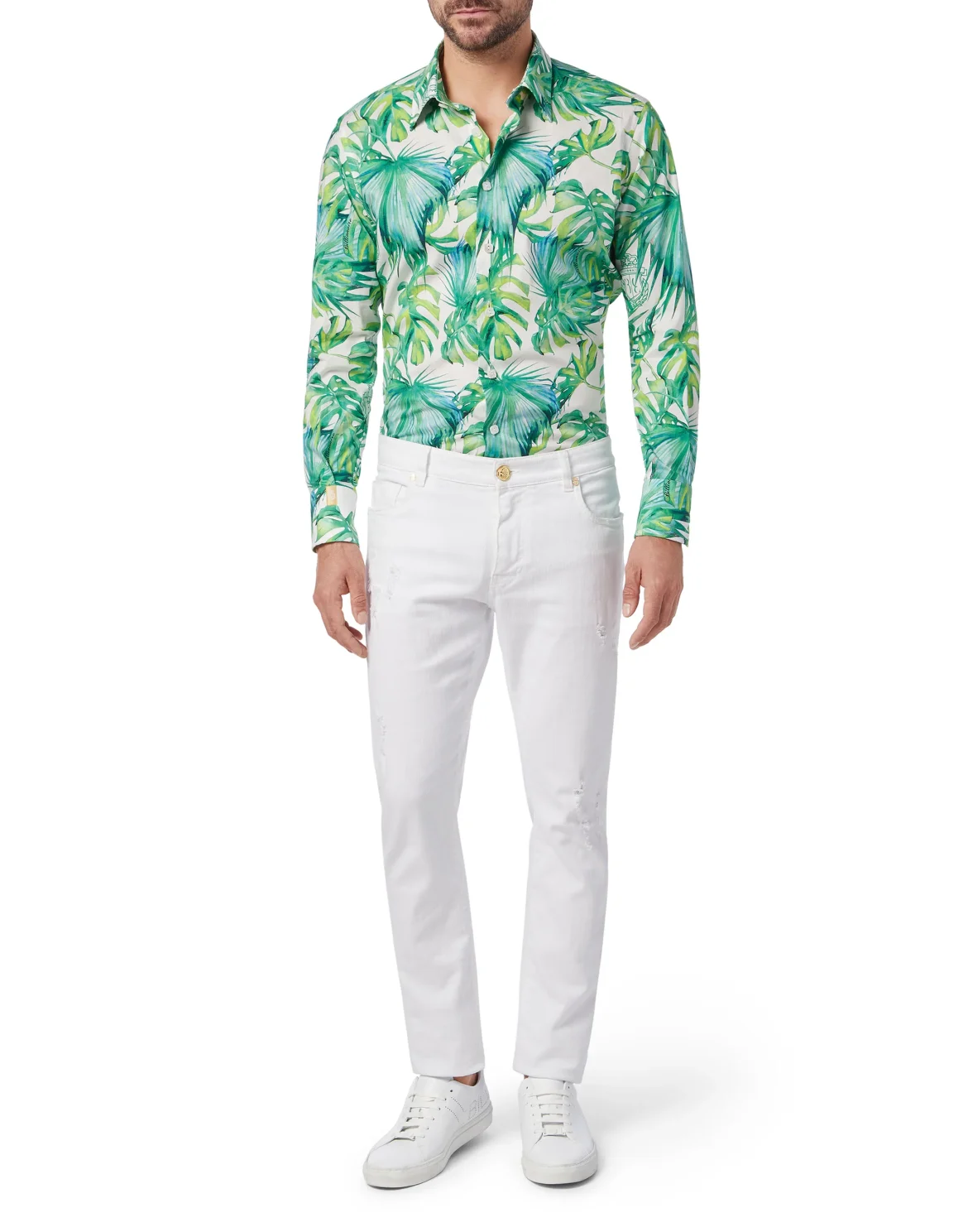 Shirt Silver Cut LS/Milano Palms, цвет: Белый