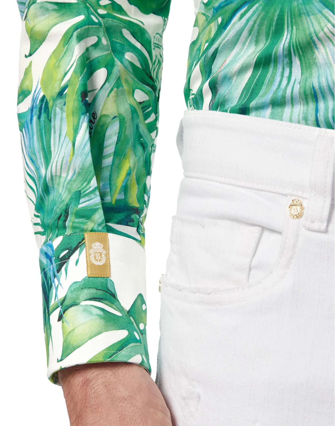 Shirt Gold Cut LS/Milano Palms, цвет: Белый