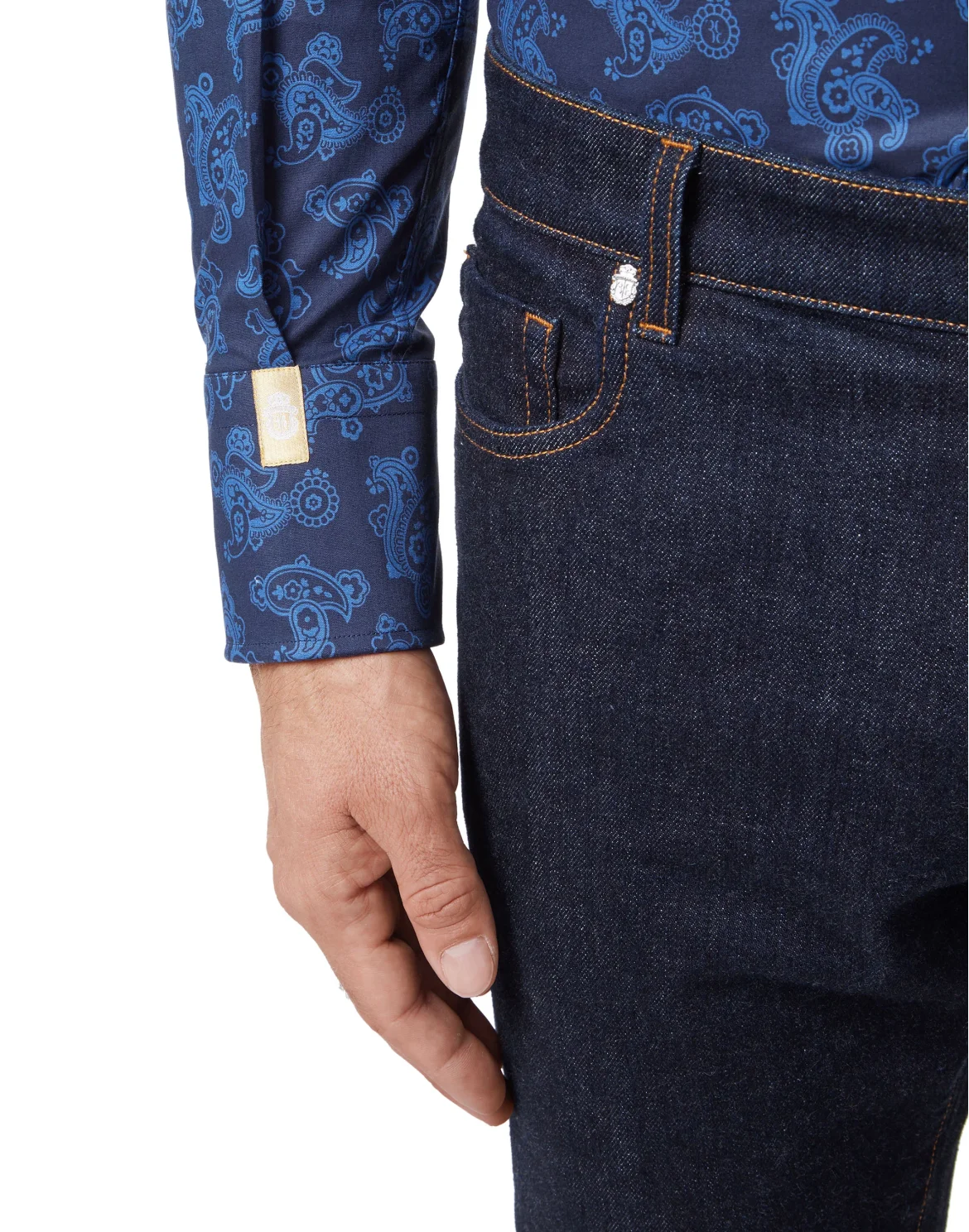 Shirt Silver Cut LS/Milano Paisley, цвет: Синий