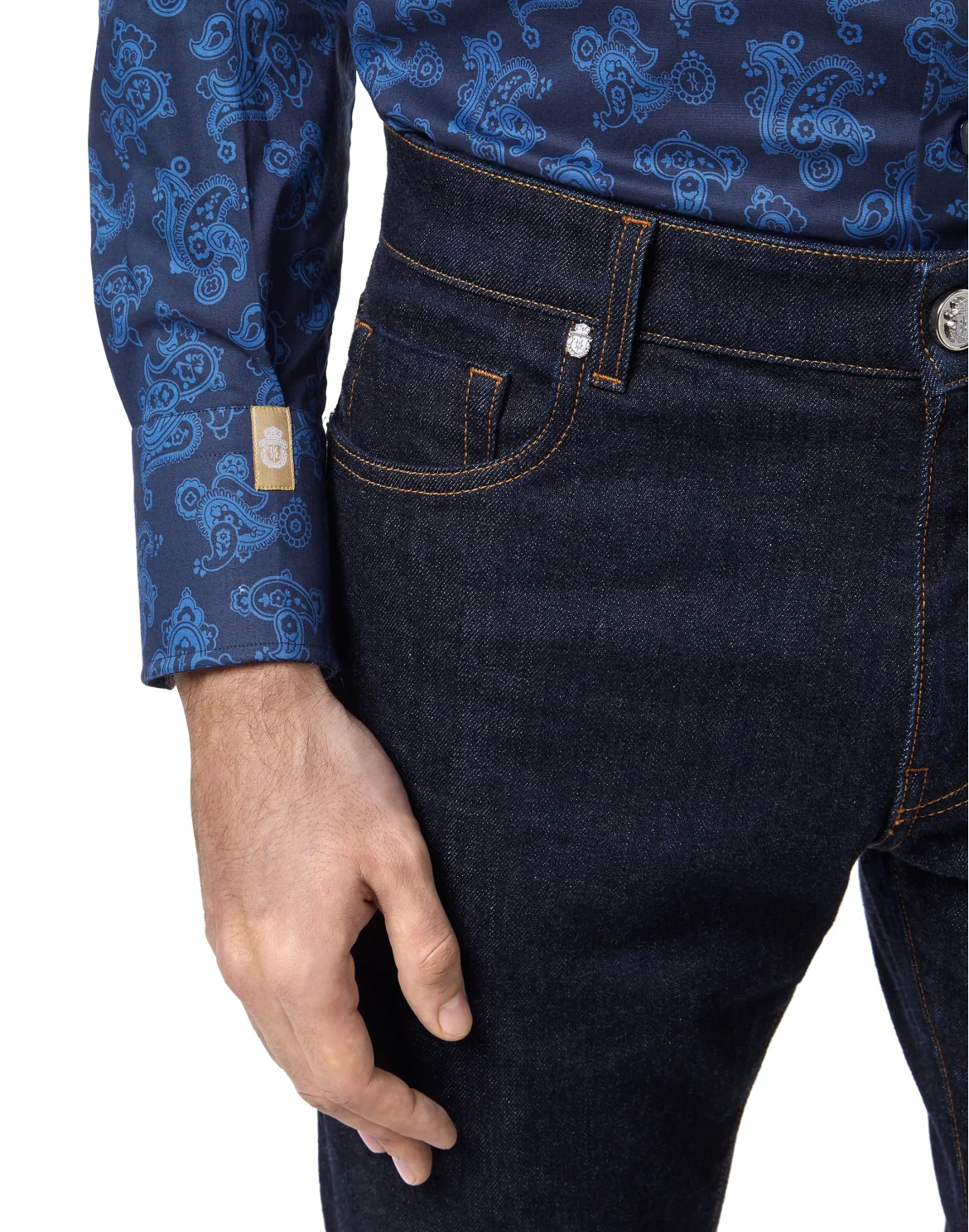Shirt Gold Cut LS/Milano Paisley, цвет: Синий