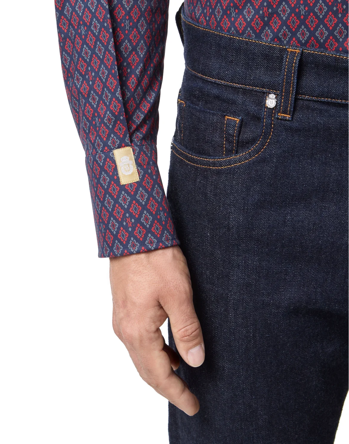 Shirt Silver Cut LS/Flavio Geometric, цвет: Синий