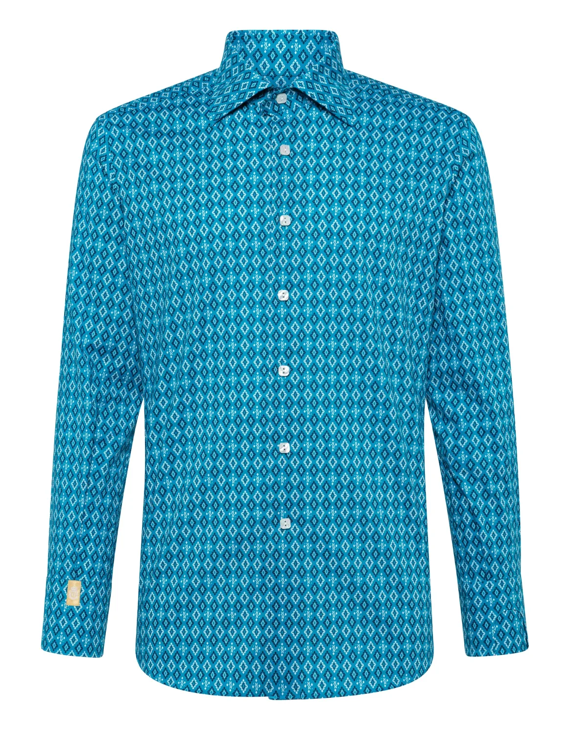 Shirt Silver Cut LS/Flavio Geometric, цвет: Бирюзовый
