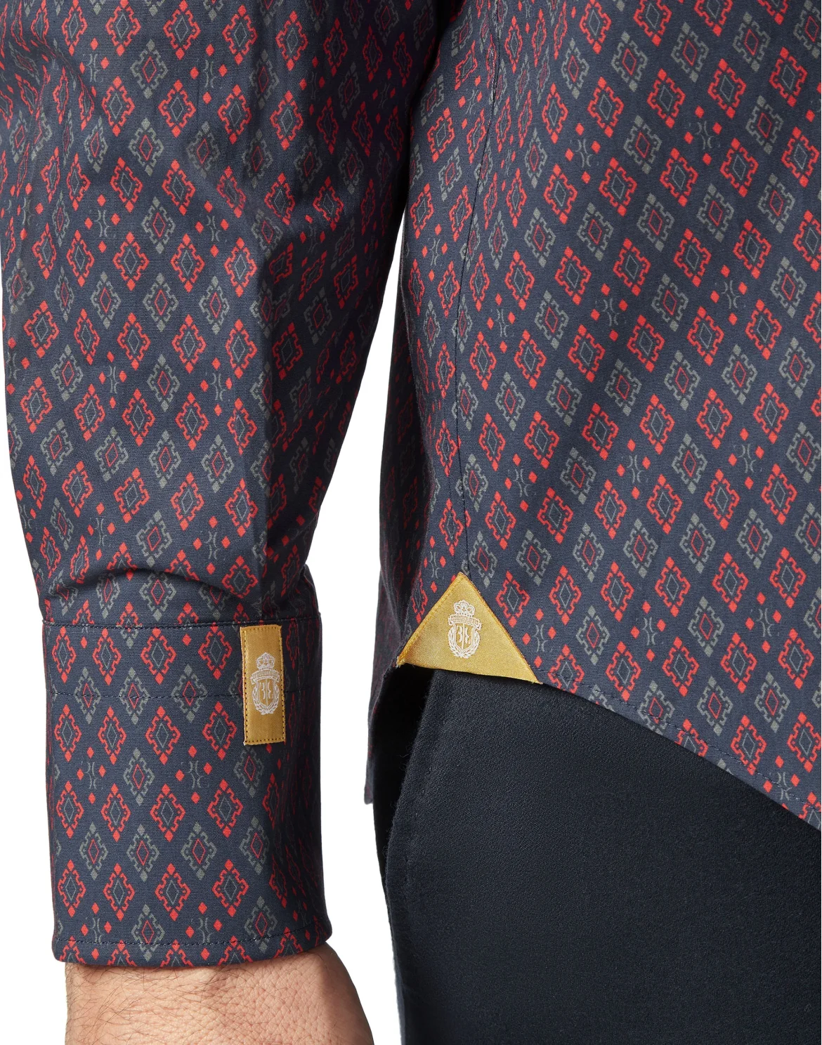 Shirt Gold Cut LS/Flavio Geometric, цвет: Синий