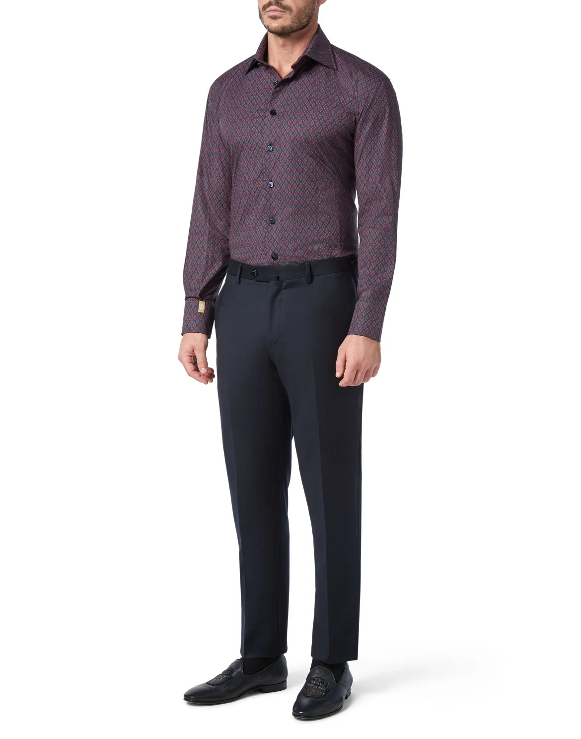 Shirt Gold Cut LS/Flavio Geometric, цвет: Синий