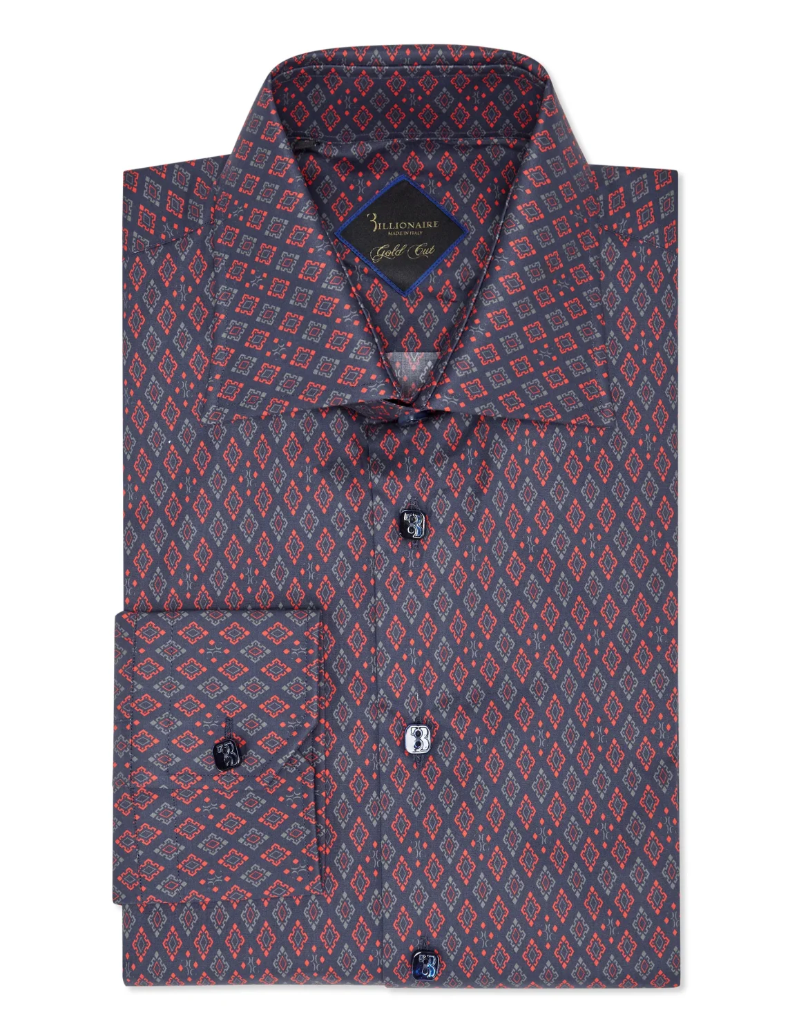 Shirt Gold Cut LS/Flavio Geometric, цвет: Синий